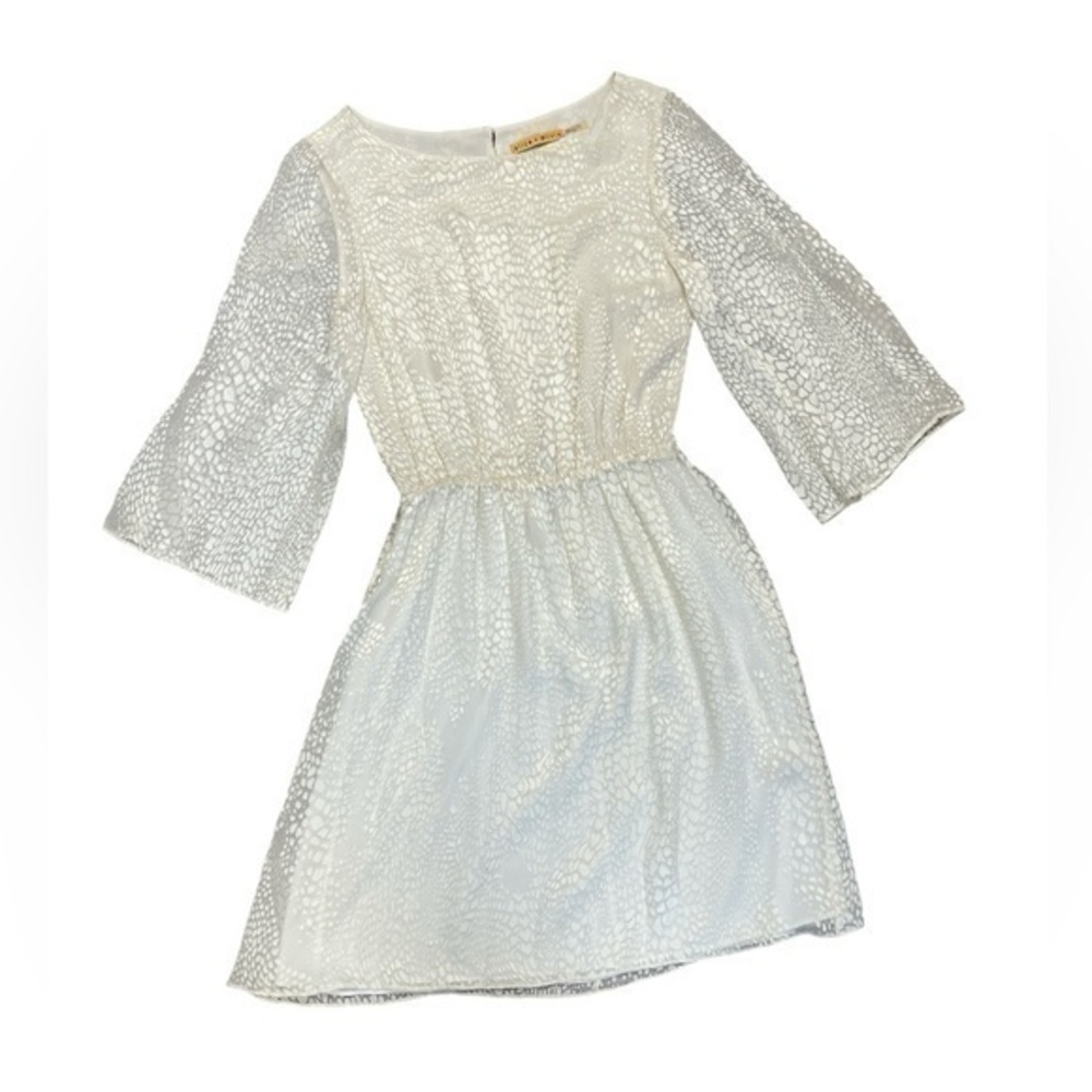 Alice + Olivia Cream Colored Long Sleeve Open Back Dress